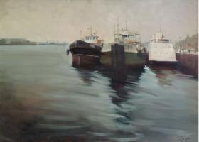 "At the pier", 2011,canvas, oil, 90x120 cm